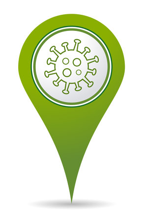 location coronavirus icon for use in mapsのイラスト素材