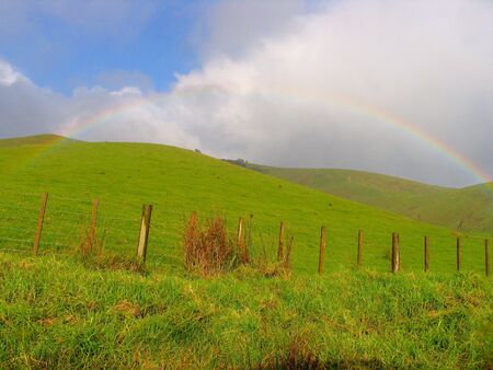 New Zealand Landscape (Rainbow)の写真素材