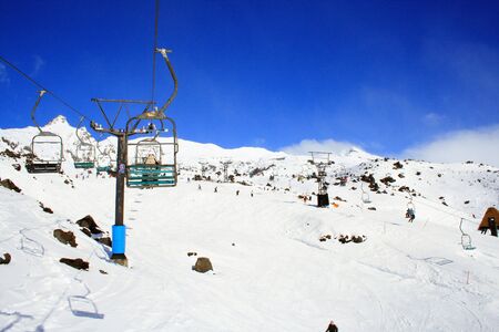 Ski Area And Snow Mountainの写真素材