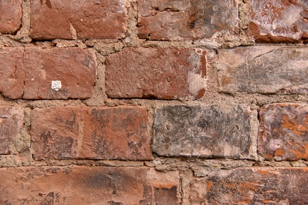 Masonry wall macro bright contrast with the texture of the bricksの写真素材