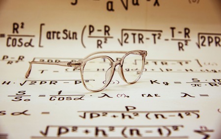 Mathematical background, handwritten formulas pointsの写真素材