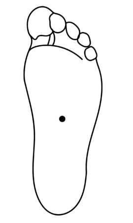 Drawing of a Human foot with the designation of the center of the foot.のイラスト素材