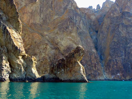 Majestic Rocks rising from the sea. The natural background of the sea landscape.の写真素材