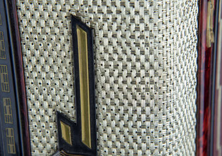 Abstract background. Full frame fragment of an old accordion close-up.の写真素材