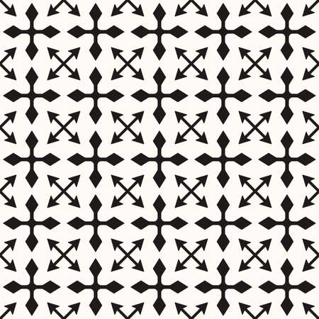Vector Geometric Seamless Monochrome Pattern