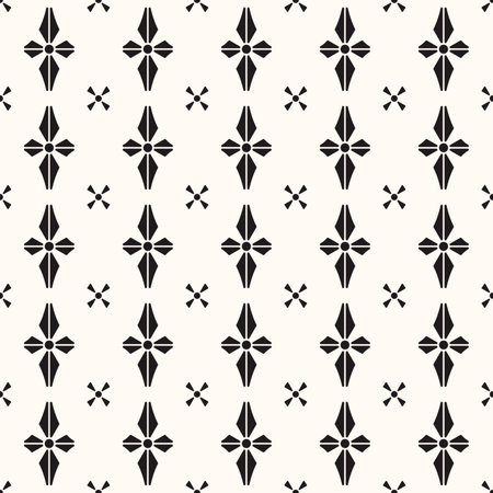Vector Geometric Seamless Monochrome Patternのイラスト素材