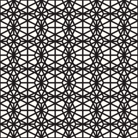 Vector Geometric Abstract Seamless Monochrome Pattern Texture Repeating Backgroundのイラスト素材