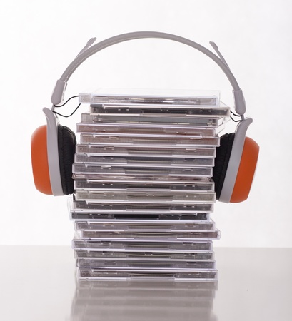 CD s and headphonesの写真素材