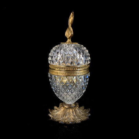 crystal antique gold rimmed jewelry boxの写真素材