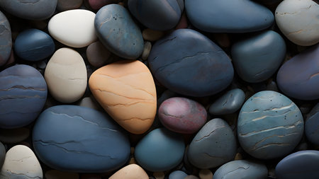 Colorful stones background. Sea pebbles close-up.の写真素材