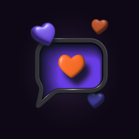 Chat bubble with heart icon. Vector illustration. Eps 10 file.の写真素材