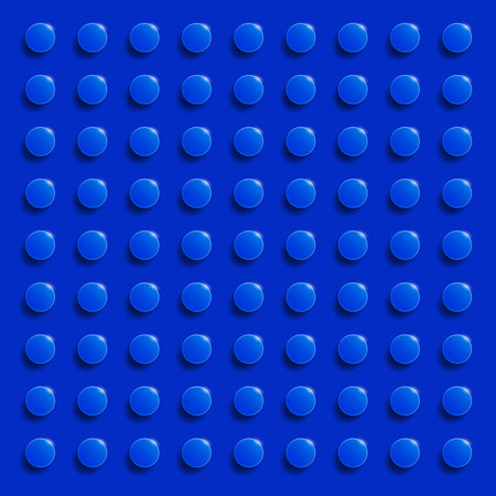 Seamless pattern with blue circles on a blue background. seamless pattern of construction blocksの写真素材