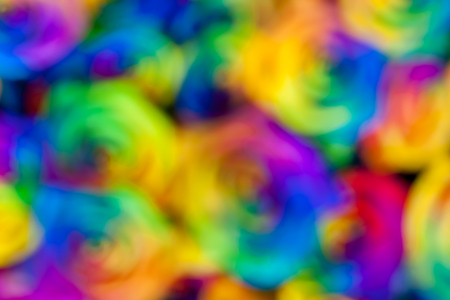 Awesome abstract colorful multicolor vivid rainbow floral blurred bokeh background for design. Out of focus. Rosesの写真素材