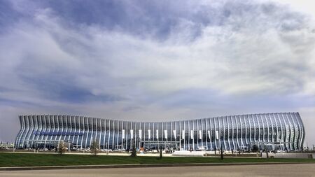 Simferopol, Russia - April 17, 2018: New modern passenger terminal Simferopol international airportのeditorial素材