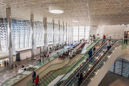 Simferopol, Russia - April 17, 2018: New modern passenger terminal Simferopol international airportのeditorial素材