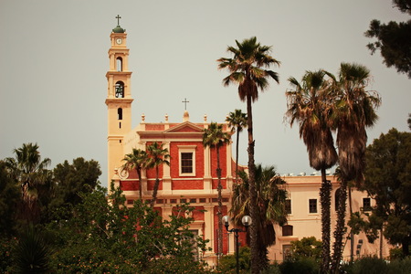 St peter church in Jaffa, Israelの写真素材