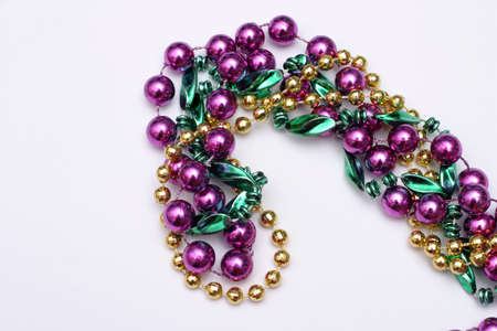 Mardi Gras beads - green, gold, purpleの写真素材