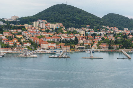 Marinas for yachts, boats in Dubrovnik, Croatia. Cityscape. Travel photo. Vacation on the Adriatic seaの写真素材