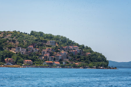 The Bay of Kotor is a winding bay of the Adriatic Sea in southwestern Montenegro. sea landscapeの写真素材