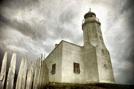 Grunge image of a lighthouse, which is located in Inceburun in Sinop, Turkeyの写真素材