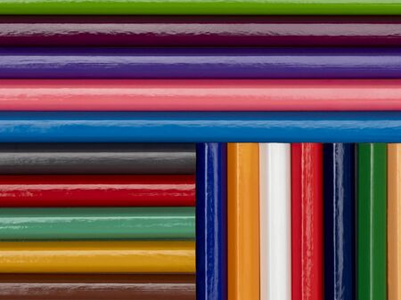 Background in the form of colored pencils. Geometry. All over the plane. Still life. Close-up.の写真素材