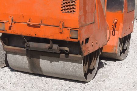 Asphalt skating rink. Road equipment for asphalt work. Pavement repair work.