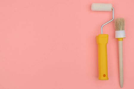 House painter tool on a pink background.の写真素材