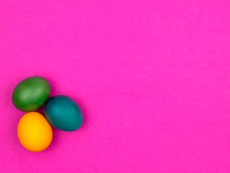 Painted eggs for Easter. Festive traditional food.の写真素材