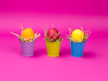 Bright festive Easter still life close-up.の写真素材