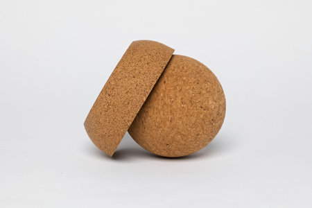 Sophisticated and Stylish Round Cork Container with a Lid for Effective Storage Solutionsの写真素材