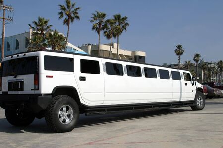 White limousine in Malibu, Californiaのeditorial素材