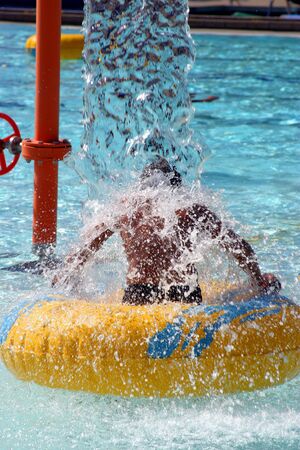 Waterfall in the poolの写真素材