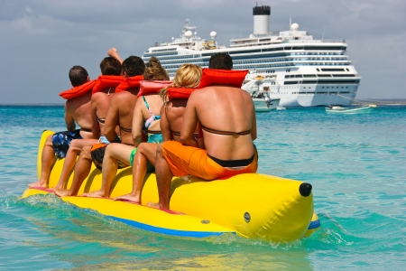 People having fun on Caribbean vacationの写真素材