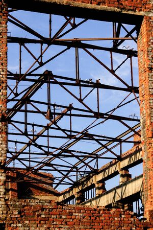 The destroyed plant in the settlement of Bilimbay.の写真素材
