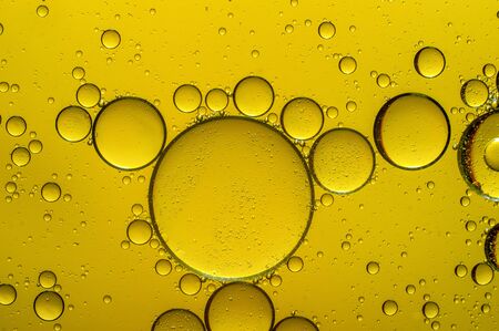 Oil in water, colored background, abstract pictureの写真素材