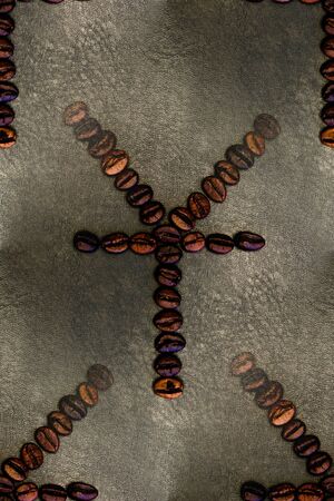 Yuan, coffee beans, seamless dark backgroundの写真素材