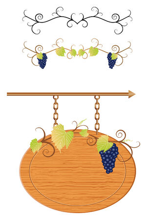 Grapevine sign with space for your text and decoration linesのイラスト素材