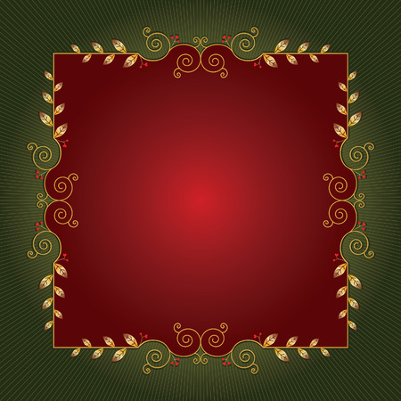 Red and green Christmas background for greeting cards or stationeryのイラスト素材
