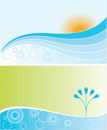 Two abstract environmental landscapesのイラスト素材