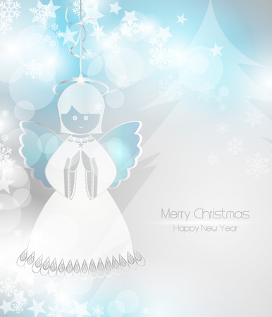Merry Christmas background with an angelのイラスト素材