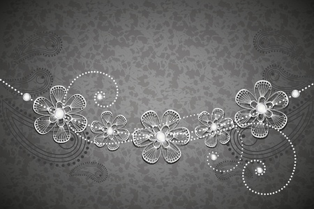 decorative background, black and white 2のイラスト素材