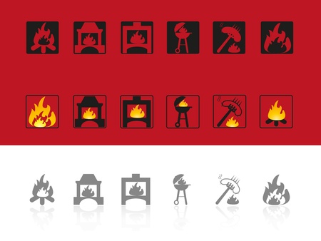 Set of icons for use of fireのイラスト素材