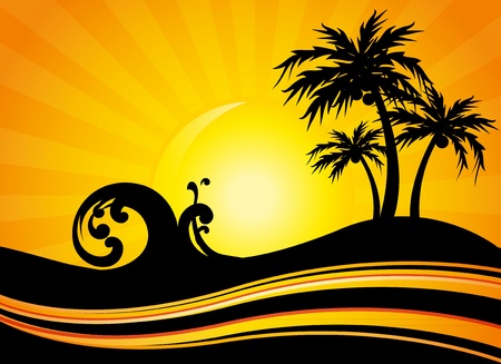 summer holiday by the seaのイラスト素材