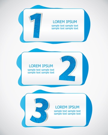 the numbering of banners with place for textのイラスト素材