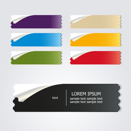 Vector set of colored stickers for different sample optionsのイラスト素材