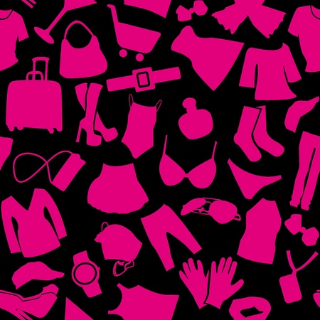 Seamless pattern silhouette clothing for women 1のイラスト素材