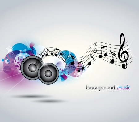 Abstract music background with music and speakers Abstract music background with music and speakers