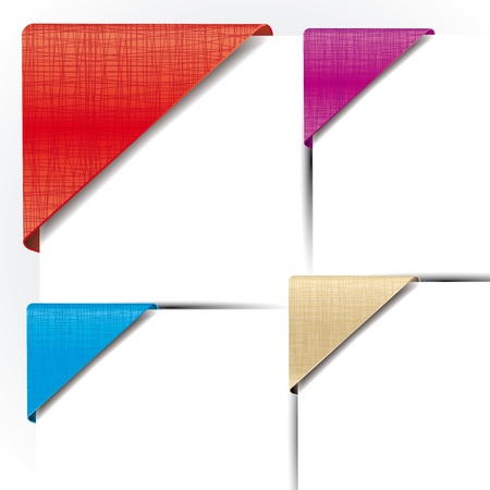 Set of various colorful corner  textile ribbons のイラスト素材
