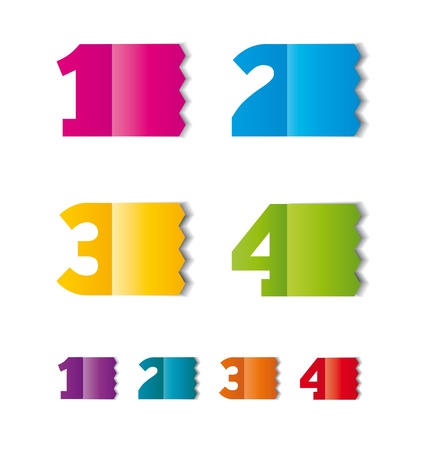 color paper tag or label  with numbers のイラスト素材