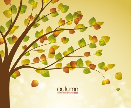 abstract background with autumn treeのイラスト素材